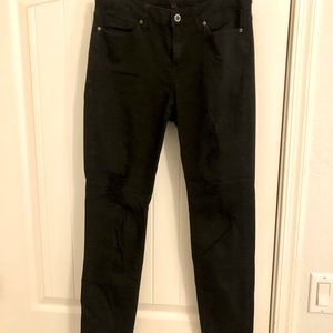 Black Distressed Mid-Rise Jeans Angel Kiss